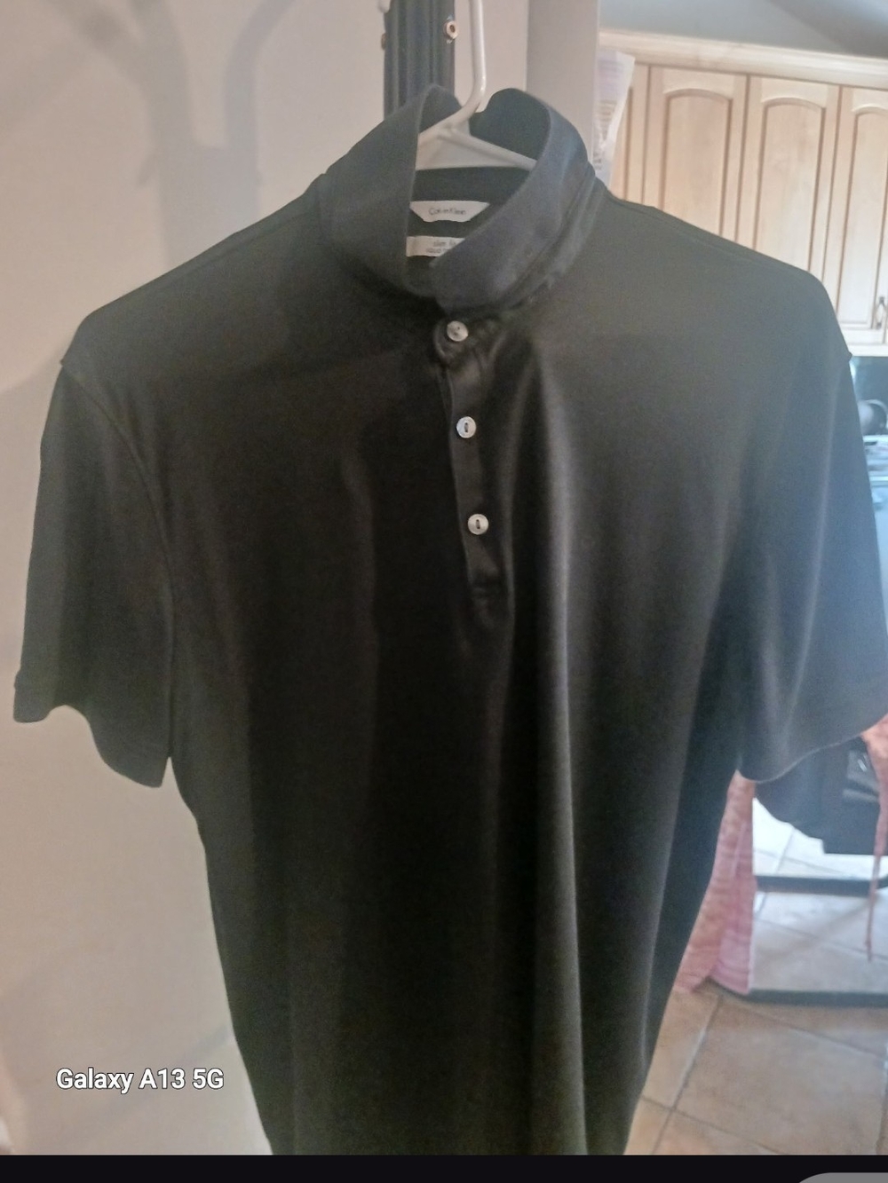Calvin Klein Liquid Touch Slim Fit Men’s Polo Shirt Black Size L